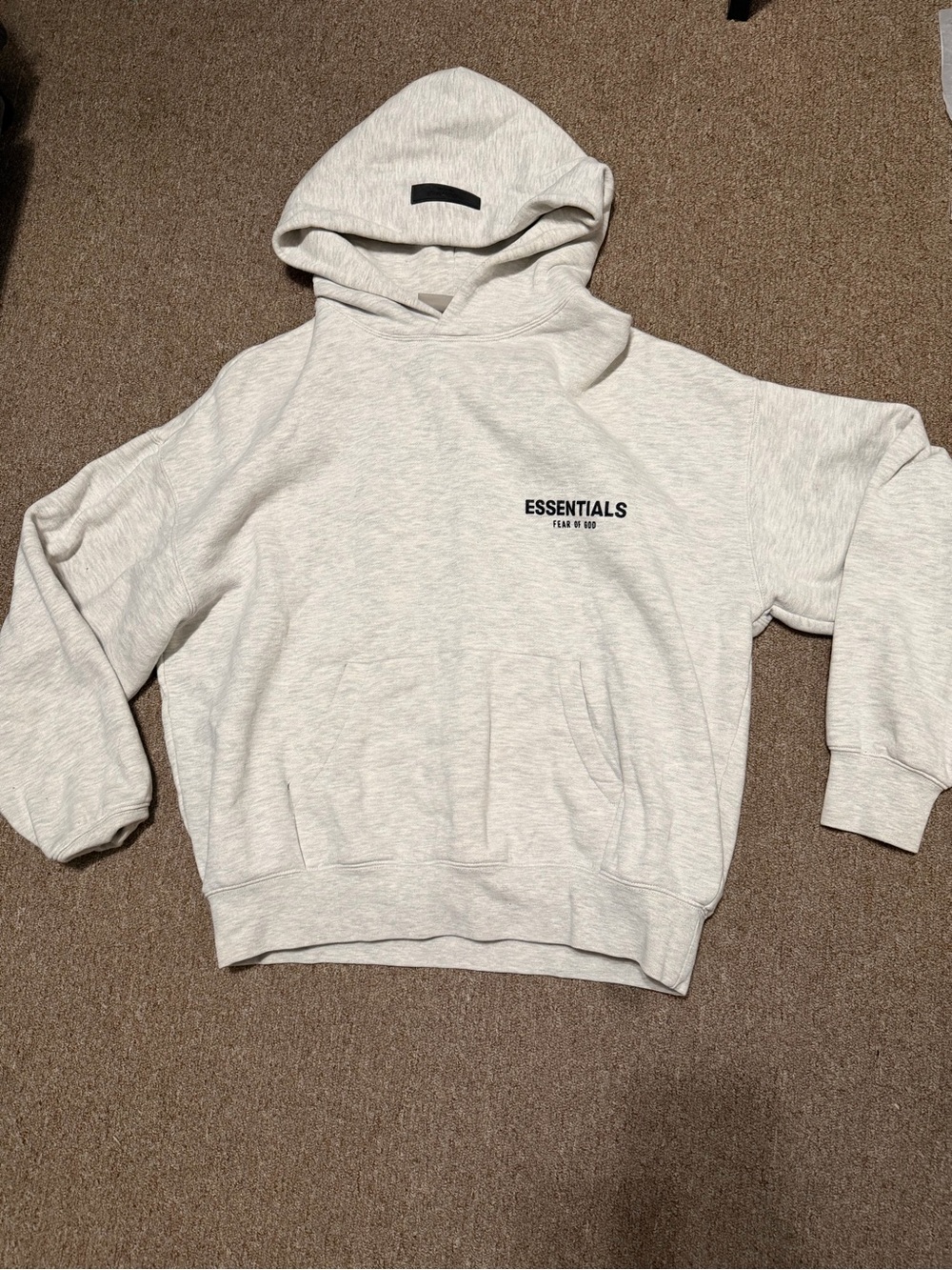 Essentials Light Heather Gray Hoodie with Front Logo
